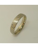 Mokume-Gane-Ring tricolor aus 750 Gr&uuml;ngold &amp; 500 Pd &amp; 935 Ag - Sternmuster