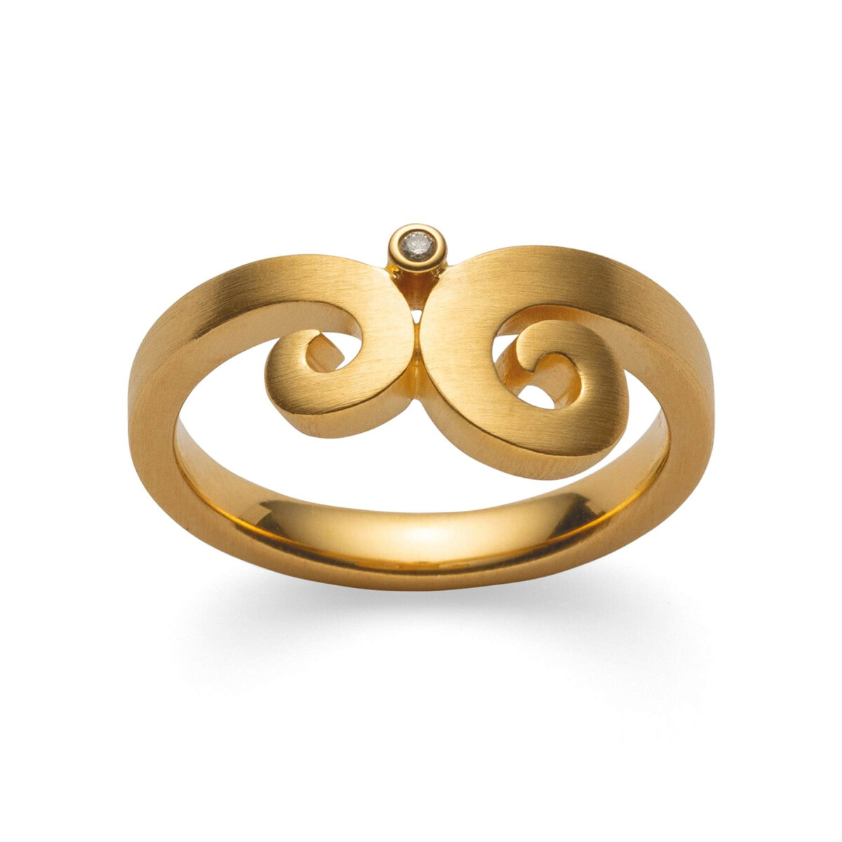bastian inverun Ring 41430 aus 925-Silber vergoldet mit Diam