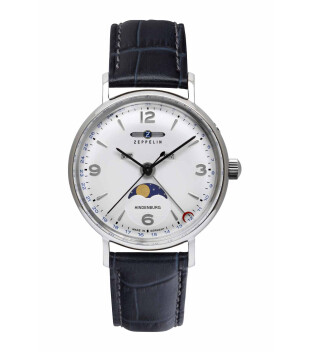 Zeppelin Hindenburg Mondphase 8077‑1 Damenuhr 36 mm