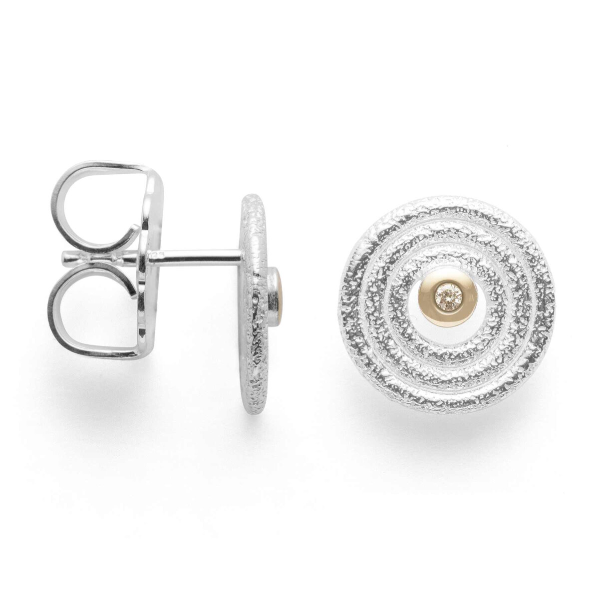 bastian inverun bicolor Ohrstecker 43010 aus 925-Silber mit 