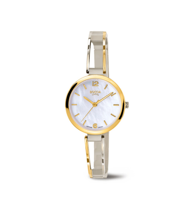 Damenuhr Weiß Damenuhr Boccia Boccia Ceramic Damen Uhr Weiß/Silber