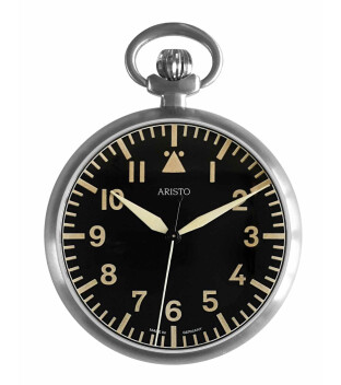 Aristo Taschenuhr TAU-1 Beobachtungsuhr Stahl mit Titankette