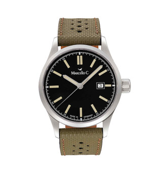 Marcello C. Marc 1 2013.5 Herren-Automatikuhr mit Lederband & Schmetterlingsschließe