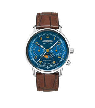 Zeppelin 9637-3 Méditerranée Mondphase Ø 36 mm mit blauem Ziffernblatt