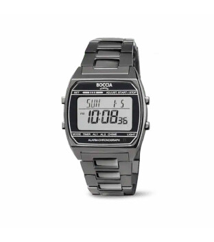 Boccia Titanium 3738-07 Digital Chrono gun plattiert – Unisex mit Alarm, Timer & Licht