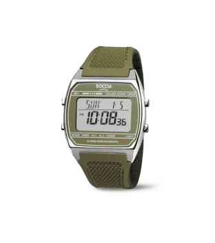 Boccia Titanium 3738-03 Digital Chrono grün – Unisex mit Alarm, Timer & Licht