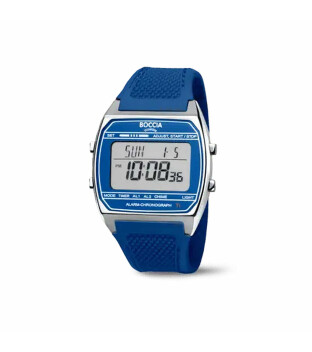 Boccia Titanium 3738-02 Digital Chrono blau – Unisex mit Alarm, Timer & Licht