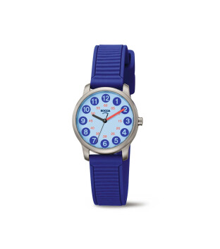 Boccia Titanium Kinderuhr 3373-06 Ø 28 mm in Farbe blau - hellblau mit 5 bar Wasserdichte