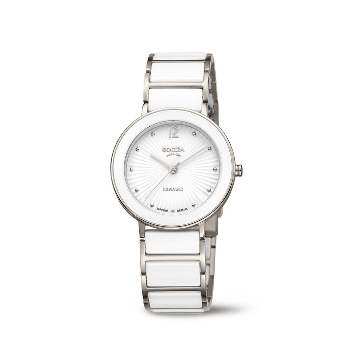Boccia Titanium Damenuhr 3331-04 Titan weiß/silber...