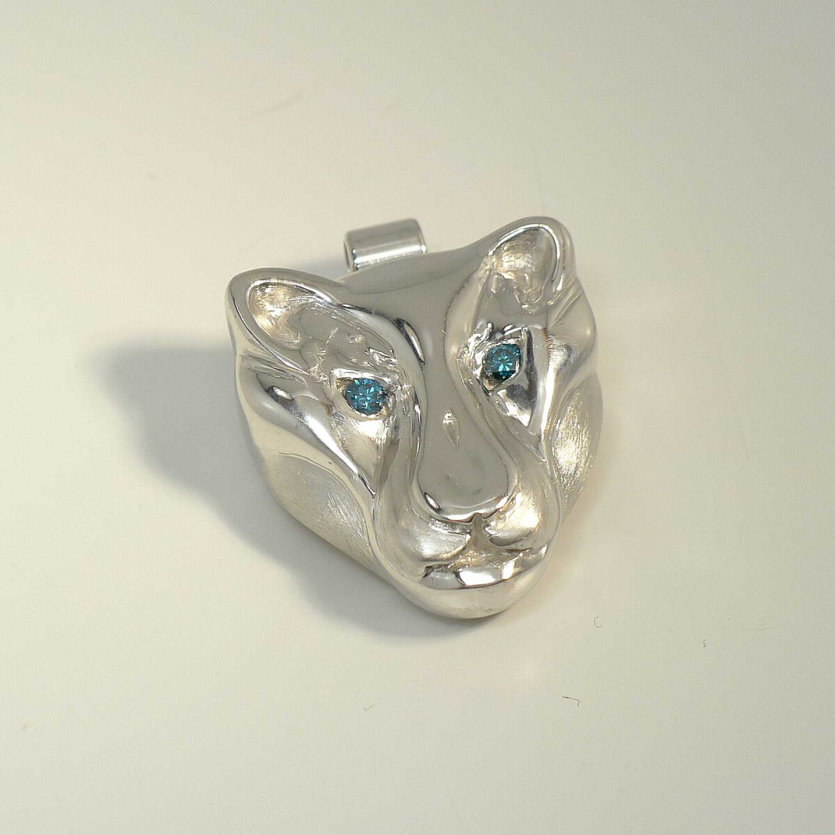 SET - Panther Anhänger mit blauen Brillant-Augen...