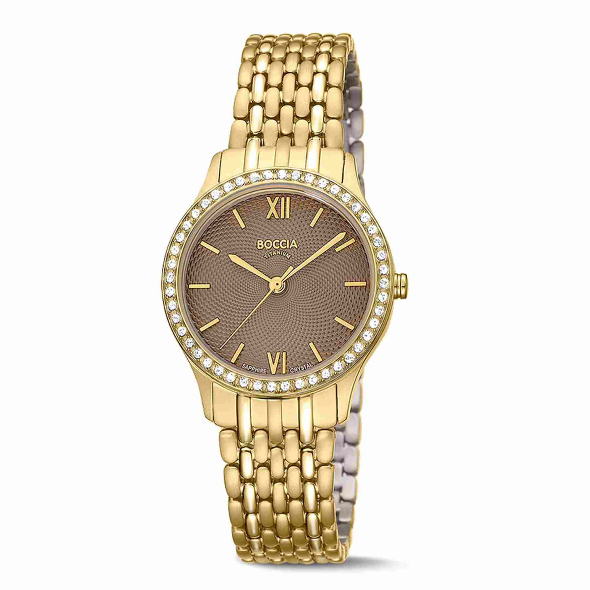 Boccia Titanium Damenuhr 3376-03 goldpla box