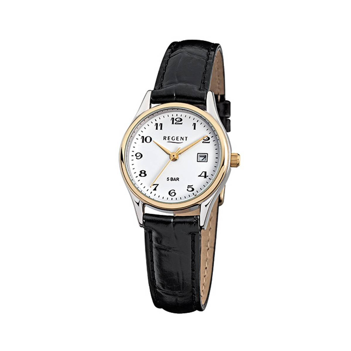 Regent Damenuhr Quartz 5 bar Stahl bicolor 28 mm mit...