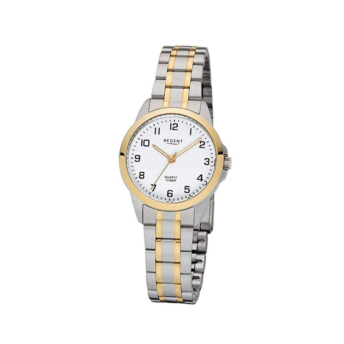 Regent Damenuhr Quartz 10 bar Stahl bicolor mit...