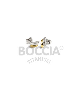 Boccia Ohrstecker 0552-03 Titan bicolor teil-goldplattiert