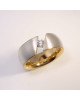 Ring aus 925 Sterling-Silber und 750 Gelbgold mit 0,17 ct Brillant / Diamant, Weite 55