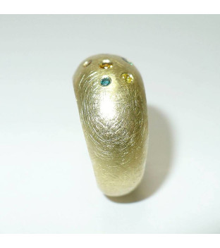 Ring 585 Gelbgold mit bunten Diamanten - Weite 58 (angepasst)
