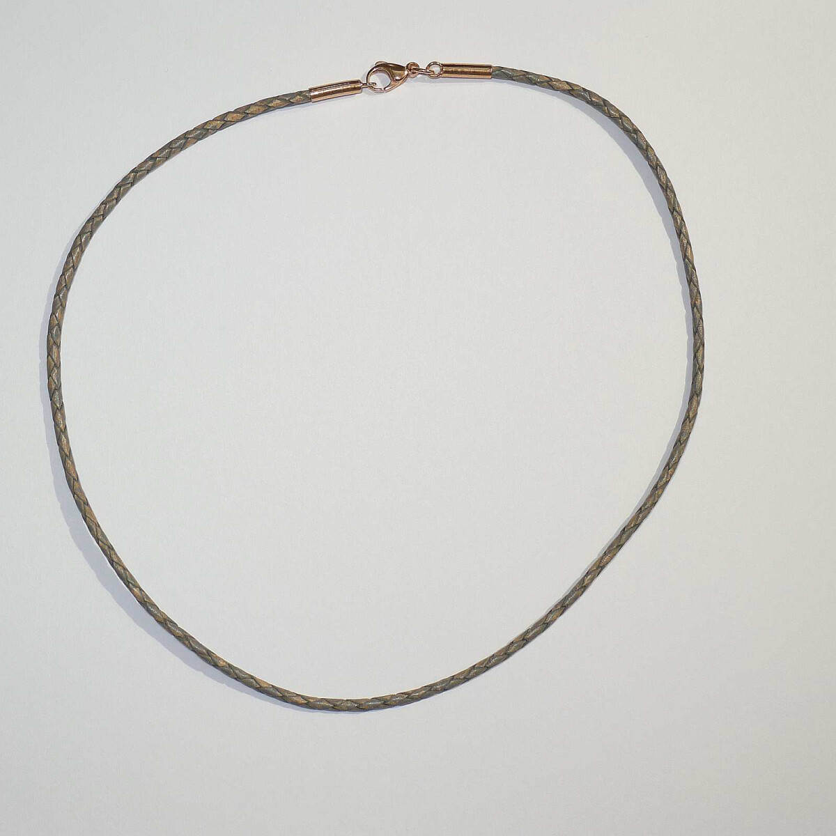 Halsreif Leder geflochten beige grau Kar box