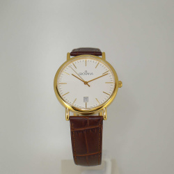Grovana Uhren 1229.1513  Herrenuhr Damenuhr vergoldet 38mm Saphirglas
