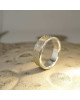 Mokume-Gane-Ring tricolor 750 Gr&uuml;ngold, 500 Palladium und 925 Silber - mit Silberkern