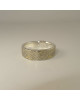 Mokume-Gane-Ring tricolor 750 Grüngold, 500 Palladium und 925 Silber - mit Silberkern