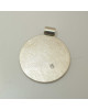 Anh&auml;nger rund 25 mm 925-Sterling Silber mit Brillant an gr&uuml;nem Seidencollier - SET