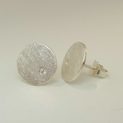 Ohrringe aus 925-Sterling-Silber mit Brillant - Handarbeit