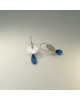 Ohrringe Hänger Silber 925 mit blauem Bernstein - handgefertigt