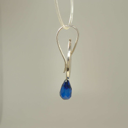 SET - Collier & Ohrringe Silber 925 mit blauem Bernstein - handgefertigt