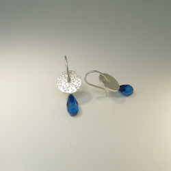 SET - Collier &amp; Ohrringe Silber 925 mit blauem Bernstein - handgefertigt