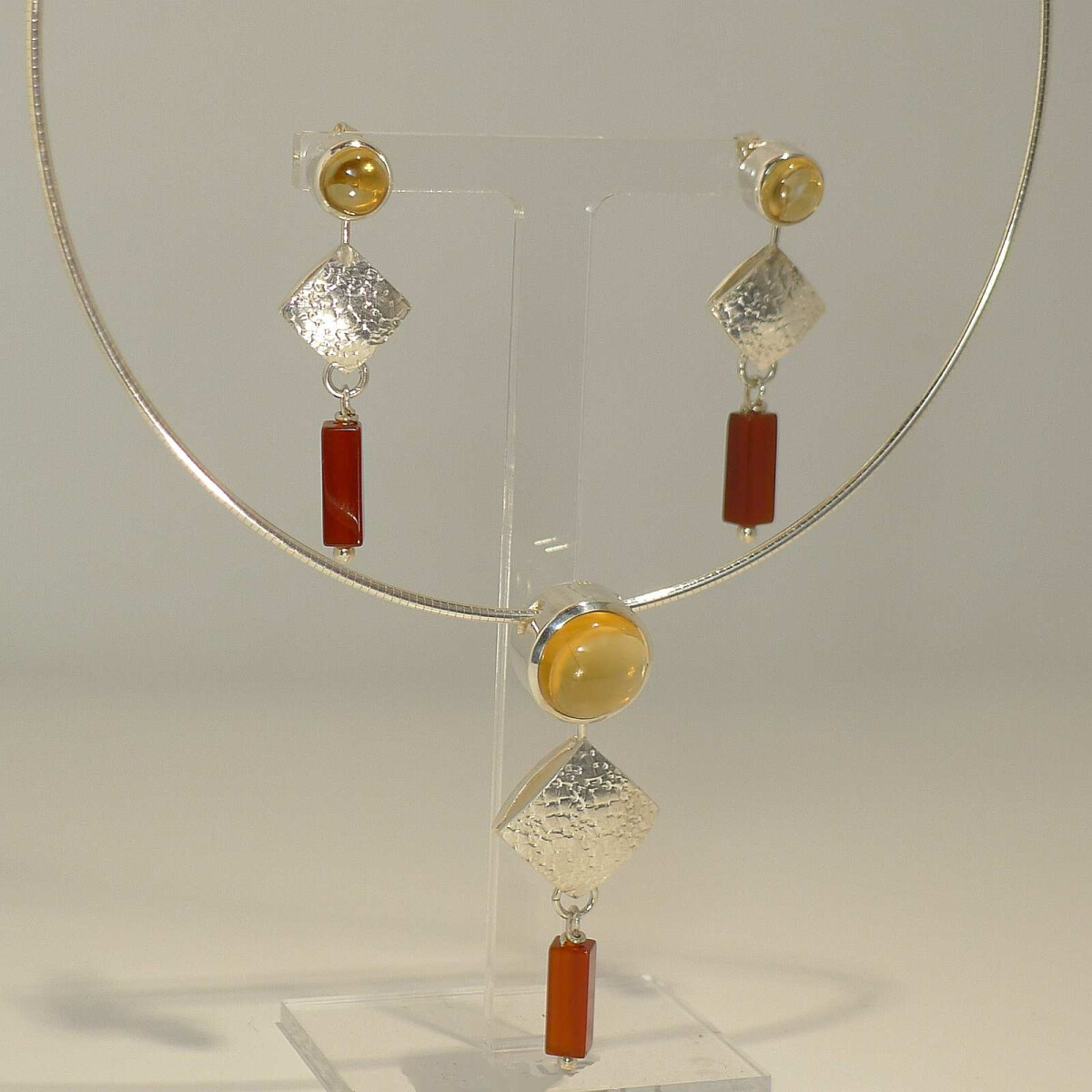 SET - Collier & Ohrringe Silber 925  box