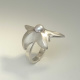 Seestern-Ring aus rhodiniertem 925-Silber mit grauer Süßwasser-Perle