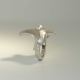 Seestern-Ring aus rhodiniertem 925-Silber mit grauer S&uuml;&szlig;wasser-Perle