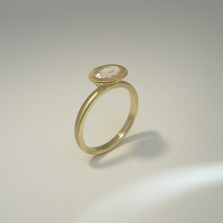 Handgefertigter Ring aus 585 Gold mit ros&eacute;farbigem...